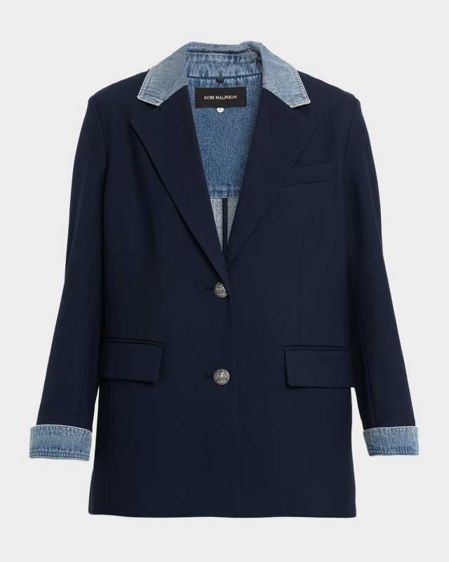 Silva Single-Breasted Mixed Media Jacket